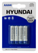 Батарейка Hyundai LR03 AAA BL4 Alkaline (HT7006002)