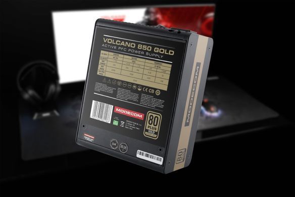 БЖ 850W Modecom VOLCANO 850 GOLD, 120mm, MODULAR, 80+ Gold, Retail Box (ZAS-MC92-SM-850-ATX-VOLCA) [402893]