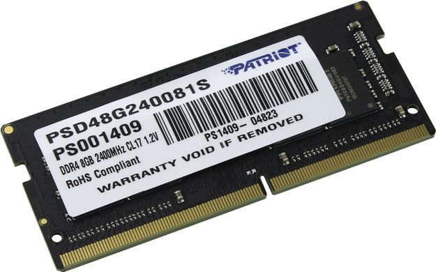 Модуль пам`яті SO-DIMM 8GB/2400 DDR4 Patriot Signature Line (PSD48G240081S) [611661]