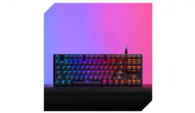 Клавіатура механічна HyperX Alloy Origins Core PBT 87key, Red, USB-A, EN/UA, RGB, чорний (639N7AA) [103558]