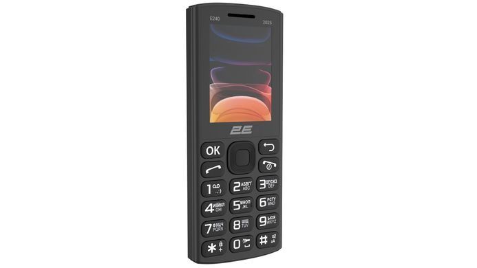 Мобільний телефон 2E E240 2025 2.4" 2SIM, 1400мА&bull;год, чорний (794300867202) [115471]