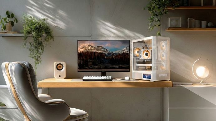 Корпус Modecom VOLCANO AQ400 ARGB MIDI SIDE LCD 6,2&rdquo;, 4x120mm fans WHITE без БЖ ATX (MC-A-AQ400-4FA-W) [405391]