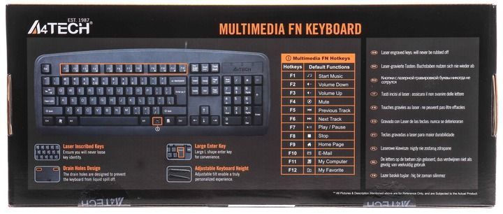 Клавіатура A4Tech KB-720 Black (KB-720 USB (Black)) [605887]