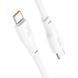 Кабель HOCO X93 Type-C to Type-C 100W, 1m, TPE, TPE connectors, White (6931474790712) [802490], фото 3