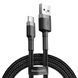 Кабель Baseus Cafule Cable USB For Type-C 3A 0.5m Gray+Black (CATKLF-AG 1) [805491], фото 1