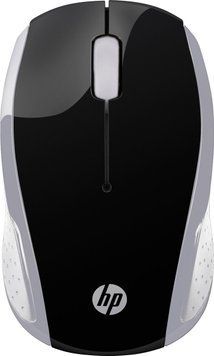 Мишка бездротова HP 200 Pike Silver Wireless Mouse, 3 кн., 1000 dpi, чорно-срібляста (2HU84AA) [401125]
