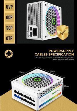 Блок живлення GAMEMAX (RGB850 PRO WH) [303194]