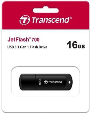 Flash Drive Transcend JetFlash 700 16 GB USB 3.1 Black (TS16GJF700) [202194]