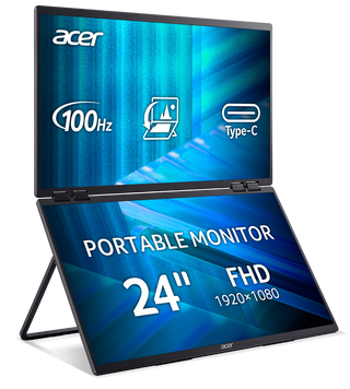Монiтор 23.8" Acer Dual Portable PD243YEbmiuux Black (UM.QP3EE.E01) [203245]