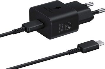 Зарядний пристрій мережевий Samsung 25Вт USB-С, кабель USB-C > USB-C, 1м, чорний (EP-T2510XBEGEU) [108372]
