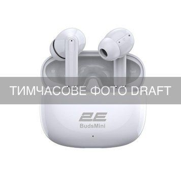 Навушники TWS 2E BudsMini, BT 6.0, IPX4, SBC, Touch control, Mic, білий (2E-EBTWBMWT) [114657]