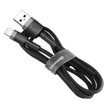 Кабель Baseus Cafule Cable USB For Lightning 2.4A 0.5m Gray+Black (CALKLF- AG1) [805492]