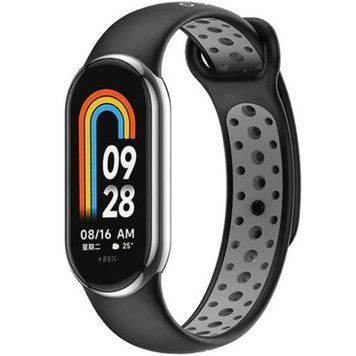 Ремінець BeCover Vents Style для Xiaomi Mi Smart Band 8 Black-Gray (709415) [604944]