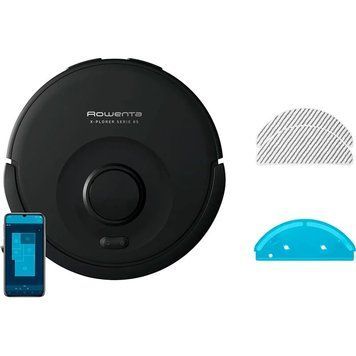 Робот-пилосос Rowenta миючий X-Plorer Serie 85, 6000ПаВт, h=9.7см, 0.26л, конт пил -0.29л, автон. робота до 270хв, чорний (RR87C5WH) [113669]