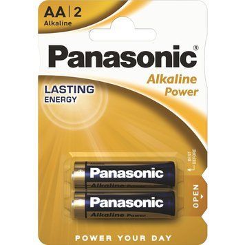Батарейка AA, 1.5V, ALKALINE POWER лужна, Panasonic, блістер, 2 шт. (LR6REB/2BP) [404836]