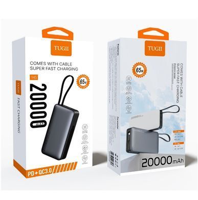 Зовнішній акумулятор WUW TUGII-Y65 （PD 65W quick charge) 20000mAh Black (6917674147303) [806437]