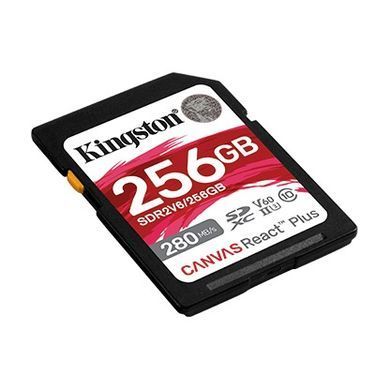 Карта пам`яті SDXC 256GB UHS-II/U3 Class 10 Kingston Canvas React Plus V60 SD R280/W150MB/s (SDR2V6/256GB) [607496]