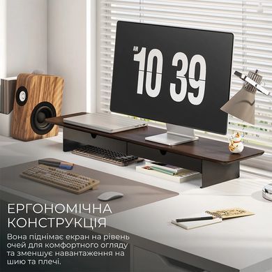 Підставка для монітора OfficePro Dark Wood/Black (MR164DW) [620227]
