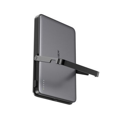 Зовнішній акумулятор ACEFAST M16-5000 PD18W ultra-thin magnetic wireless charging power bank with stand Black (6974316283997) [806545]