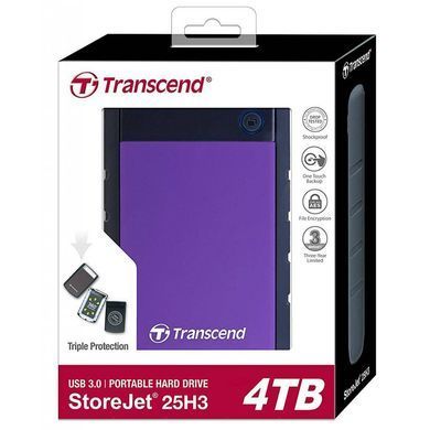 HDD накопичувач Transcend StoreJet 25H3 4TB USB 3.0 Purple (TS4TSJ25H3P) [203075]