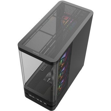 Корпус Modecom VOLCANO AQ200 ARGB MIDI FRONT LCD, 4x120mm fans BLACK без БЖ ATX (MC-A-AQ200-4FA-B) [405392]