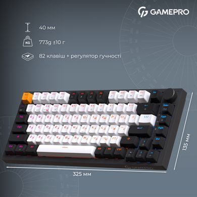 Клавіатура бездротова GamePro Asgard Valhalla QLAB Sakura Switch Black (MK160-B-QS-PRO) [619469]