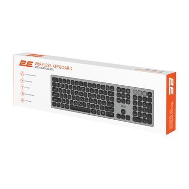 Клавіатура ножнична 2E KS270 109key, WL/BT, EN/UK, сіро-чорний (2E-KS270WBGR_UA) [103609]