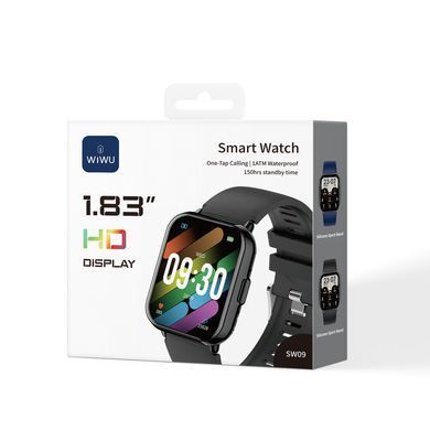 Смарт-годинник WIWU Smart Watch SW09 Black (6976975619520) [806481]