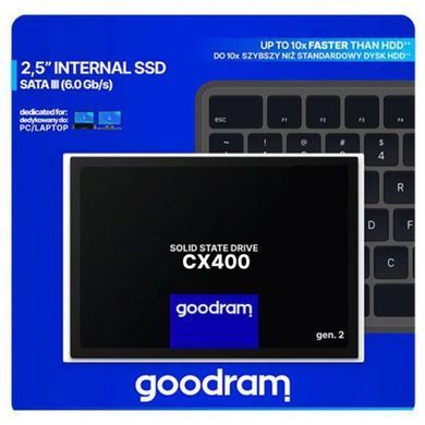 Накопичувач SSD 512GB Goodram CX400 Gen.2 2.5" SATAIII 3D TLC (SSDPR-CX400-512-G2) [607878]