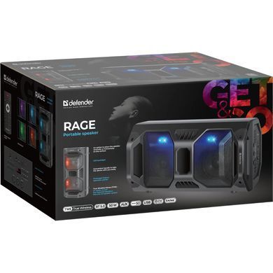 Акустична система 1.0 Defender Rage 50Вт BT/FM/USB/LED/Light/TWS (65109) [405288]