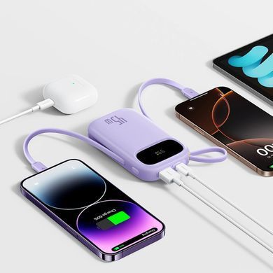 УМБ Baseus 20000mAh EnerFill FC31 45W PD,QC,USB-A,USB-C In/Out,built-in USB-C/Lightning cable Purple (E0028D02) [404548]