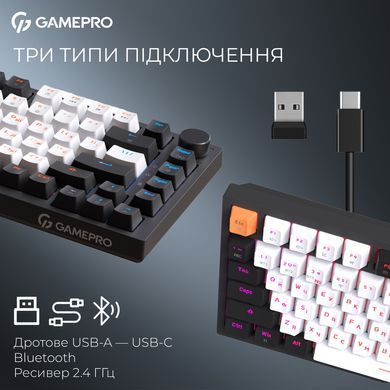 Клавіатура бездротова GamePro Asgard Valhalla QLAB Sakura Switch Black (MK160-B-QS-PRO) [619469]