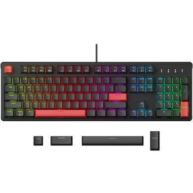 Клавіатура механічна Lemokey X3 104Key, Keychron Red, USB-A, QMK/VIA, Hot-Swap, EN/UKR, RGB, чорний (X3-H1-UA) [103710]