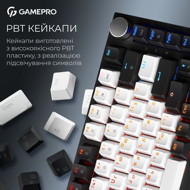 Клавіатура бездротова GamePro Asgard Valhalla QLAB Sakura Switch Black (MK160-B-QS-PRO) [619469]