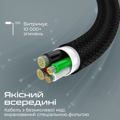 Кабель Promate xCord-CC USB Type-C - USB Type-C (M/M), 1 м, Black (xcord-cc.black) [604060]