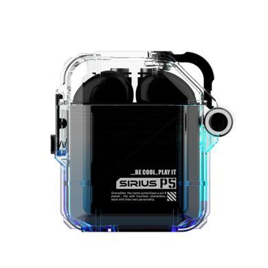 Навушники TWS Gravastar Sirius P5, BT 5.2, IPX4, Transparent Blue (GRAVASTARP5_XTAL_BLU_V2) [17428]