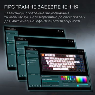 Клавіатура бездротова GamePro Asgard Valhalla QLAB Sakura Switch Black (MK160-B-QS-PRO) [619469]