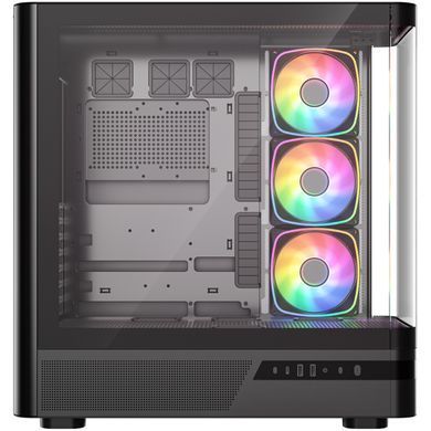 Корпус Modecom VOLCANO AQ200 ARGB MIDI FRONT LCD, 4x120mm fans BLACK без БЖ ATX (MC-A-AQ200-4FA-B) [405392]