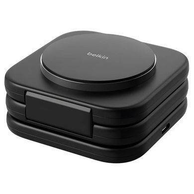 Зарядний пристрій бездротовий Belkin 3в1 Travel Pad Wireless Qi2 15Вт, чорний (WIZ024VFBK) [108427]
