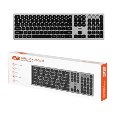 Клавіатура ножнична 2E KS270 109key, WL/BT, EN/UK, сіро-чорний (2E-KS270WBGR_UA) [103609]