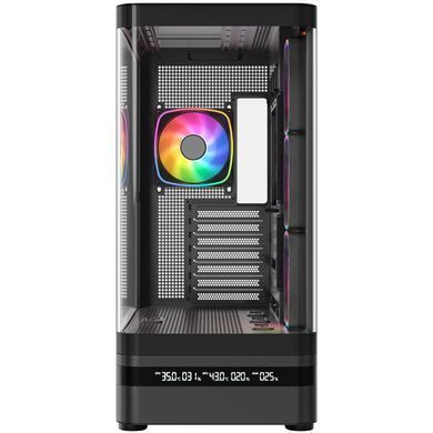 Корпус Modecom VOLCANO AQ200 ARGB MIDI FRONT LCD, 4x120mm fans BLACK без БЖ ATX (MC-A-AQ200-4FA-B) [405392]
