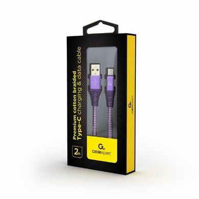 Кабель Cablexpert USB - USB Type-C V 2.0 (M/M), 2 м, Purple/White (CC-USB2B-AMCM-2M-PW) [618780]