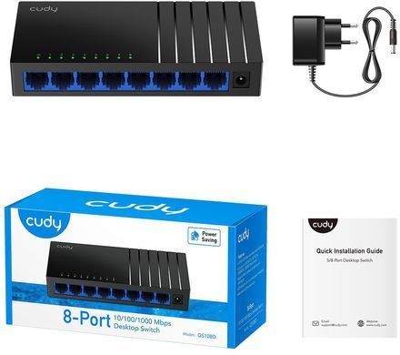 Комутатор Cudy, 8 портовий Gigabit Desktop Switch (GS108D) [401592]