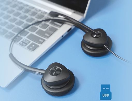 Гарнітура Dual Fanvil, 1xRJ9, згинальний на 260&deg; кронштейн стріли, технологія ENC та шумозаглушення (HT302) [107323]