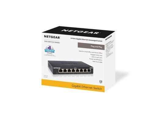 Комутатор NETGEAR GS308 8xGE, Некерований (GS308-300PES) [104950]