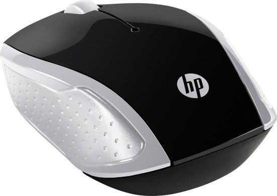 Мишка бездротова HP 200 Pike Silver Wireless Mouse, 3 кн., 1000 dpi, чорно-срібляста (2HU84AA) [401125]