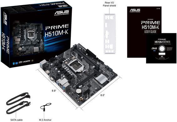 Материнcька плата ASUS PRIME H510M-K s1200 H510 2xDDR4 M.2 HDMI D-Sub mATX (90MB17N0-M0EAY0) [109089]