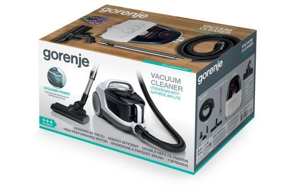 Пилосос Gorenje контейнерний, 700Вт, конт пил -3.3л, HEPA, щітка Xpand Zone, чорний (VCEA02GALWCY) [105571]