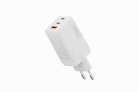 Зарядний пристрій DIGITUS GaN 2хUSB-C, 1хUSB-A, 67W (DA-10303) [113498]