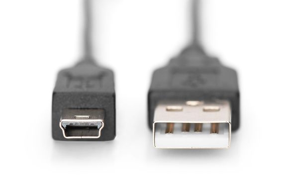 Кабель DIGITUS USB-A > USB-mini B синхронізації, 3.0 m, чорний (AK-300130-030-S) [113485]